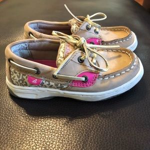 Little girl size 9 Sperry Bluefish boat shoes